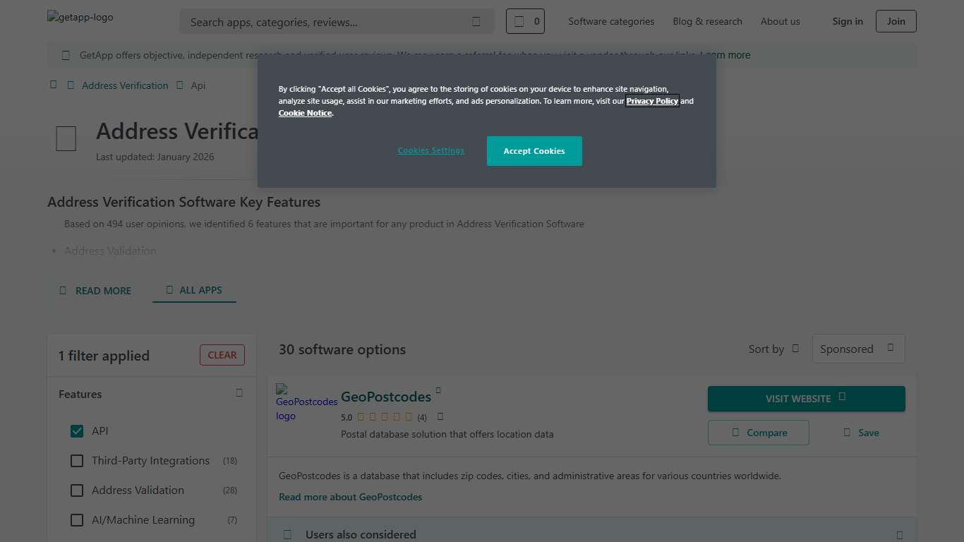 Best Address Verification Software with API 2026 GetApp